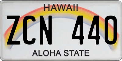 HI license plate ZCN440