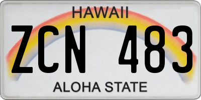 HI license plate ZCN483