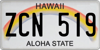 HI license plate ZCN519