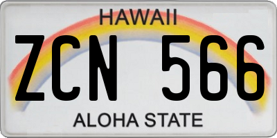 HI license plate ZCN566