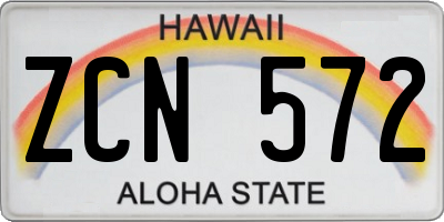HI license plate ZCN572