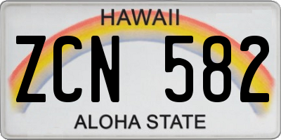 HI license plate ZCN582