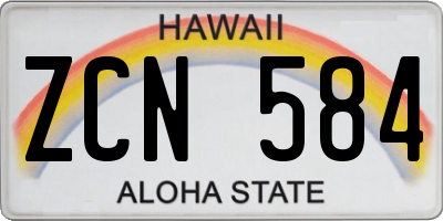 HI license plate ZCN584