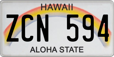 HI license plate ZCN594