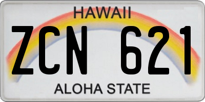 HI license plate ZCN621