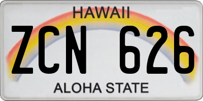 HI license plate ZCN626