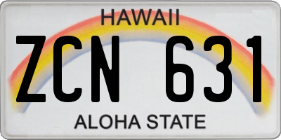 HI license plate ZCN631