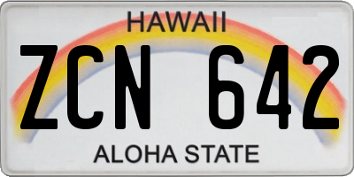 HI license plate ZCN642