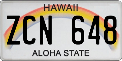 HI license plate ZCN648