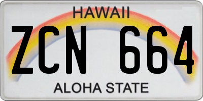 HI license plate ZCN664