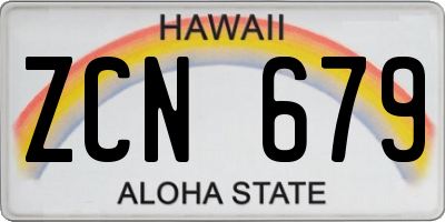 HI license plate ZCN679