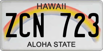 HI license plate ZCN723