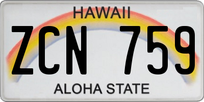 HI license plate ZCN759