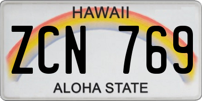 HI license plate ZCN769