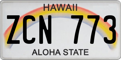 HI license plate ZCN773
