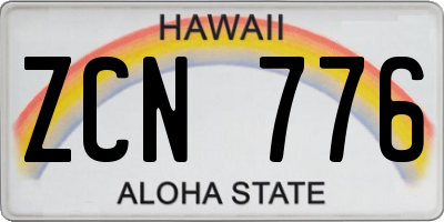 HI license plate ZCN776