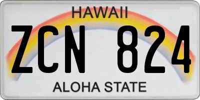 HI license plate ZCN824
