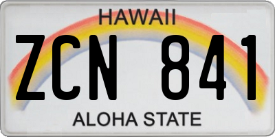 HI license plate ZCN841