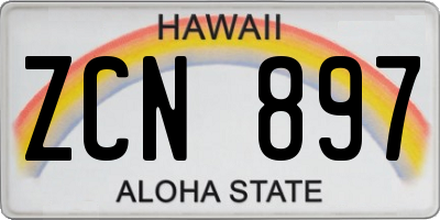 HI license plate ZCN897