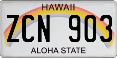 HI license plate ZCN903