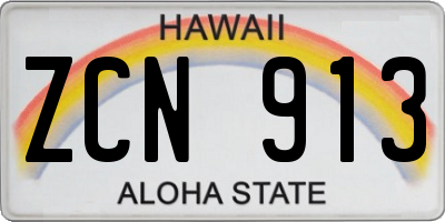 HI license plate ZCN913