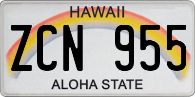 HI license plate ZCN955