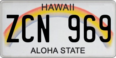 HI license plate ZCN969