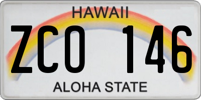 HI license plate ZCO146