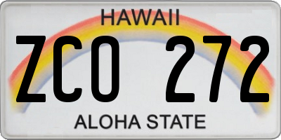 HI license plate ZCO272