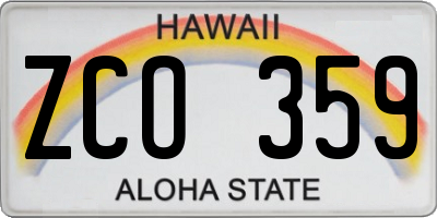 HI license plate ZCO359