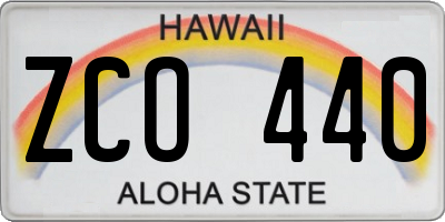 HI license plate ZCO440