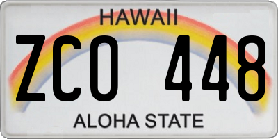 HI license plate ZCO448