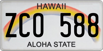 HI license plate ZCO588