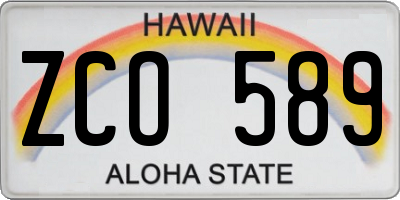 HI license plate ZCO589