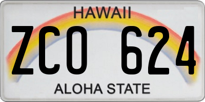 HI license plate ZCO624