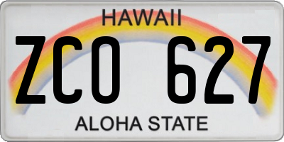 HI license plate ZCO627
