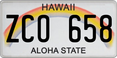 HI license plate ZCO658