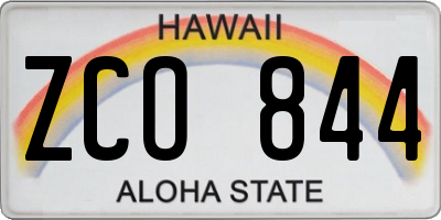 HI license plate ZCO844