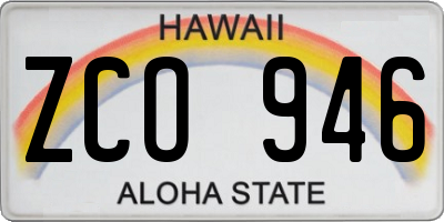HI license plate ZCO946