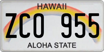 HI license plate ZCO955