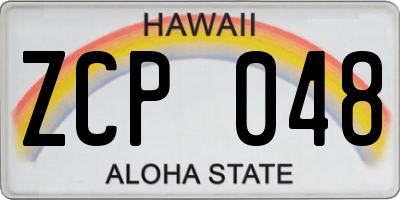 HI license plate ZCP048