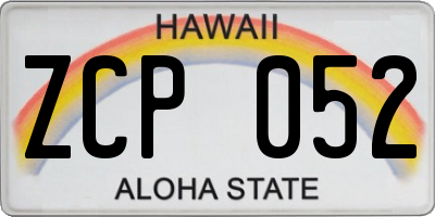 HI license plate ZCP052