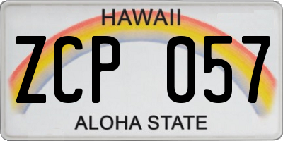 HI license plate ZCP057