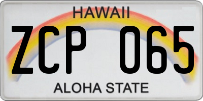 HI license plate ZCP065