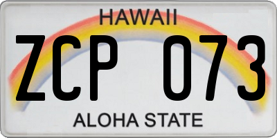 HI license plate ZCP073