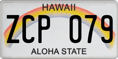 HI license plate ZCP079