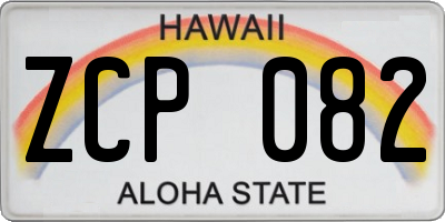 HI license plate ZCP082