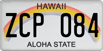 HI license plate ZCP084
