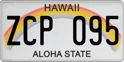 HI license plate ZCP095