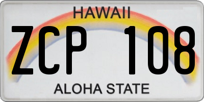 HI license plate ZCP108